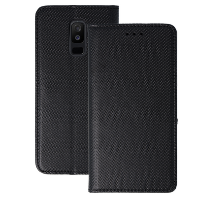 Husa Smart Book Magnet pentru Samsung Galaxy A6 Plus (2018) Negru