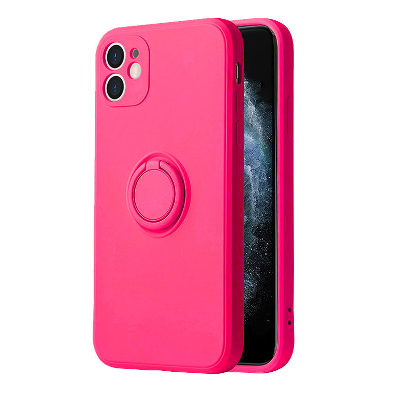 Husa Vennus Silicone Ring pentru iPhone 12 Pro Max Roz