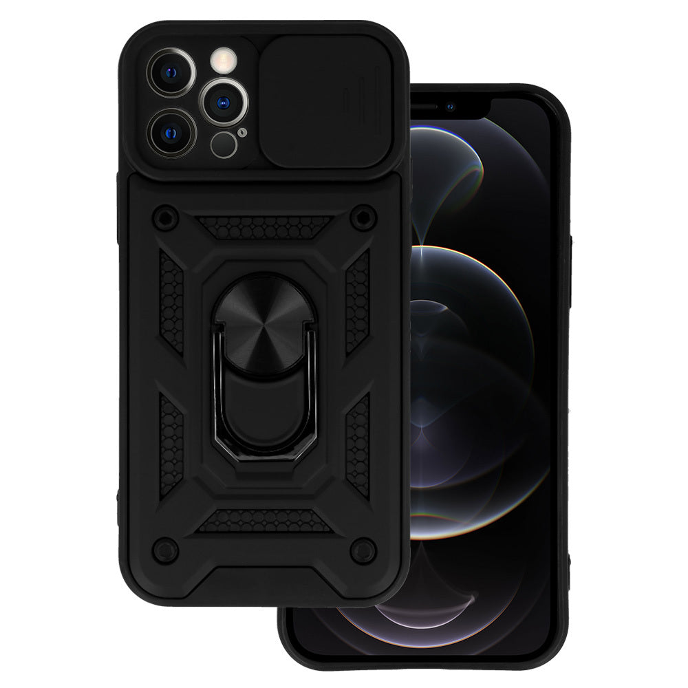 Husa Slide Camera Armor pentru iPhone 12 Pro Negru