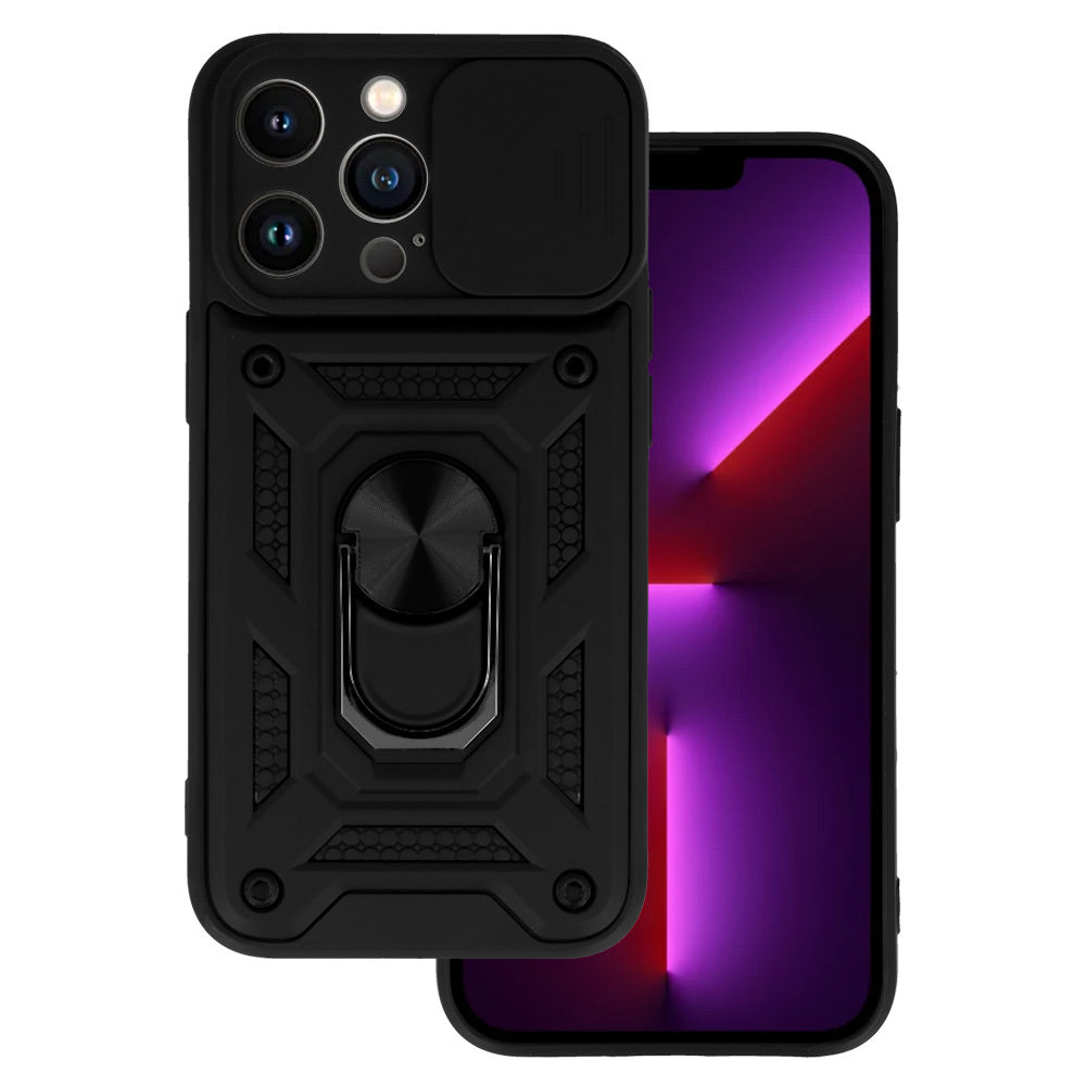 Husa Slide Camera Armor pentru iPhone 13 Pro Negru