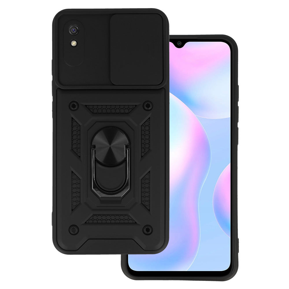Husa Slide Camera Armor pentru Xiaomi Redmi 9A Negru