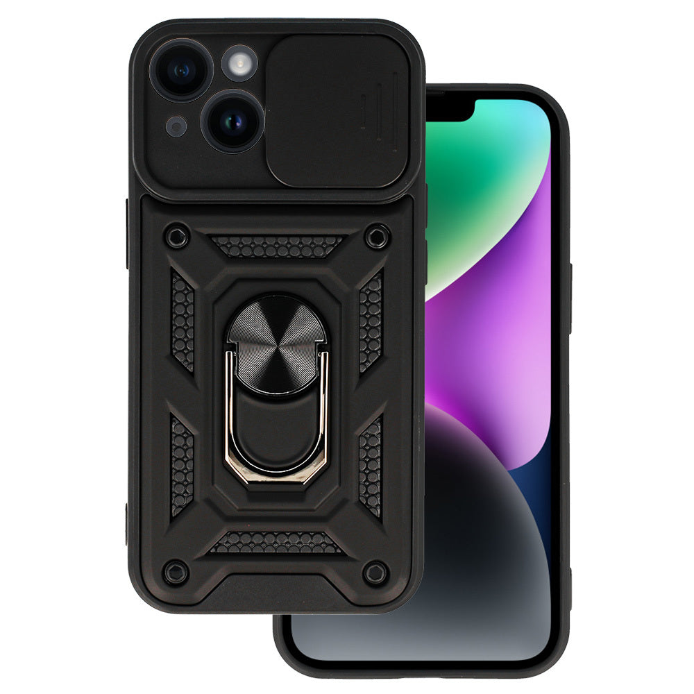 Husa Slide Camera Armor pentru iPhone 14 Negru