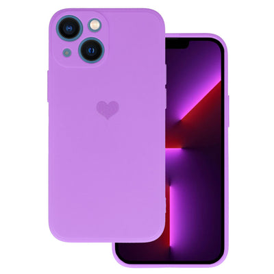 Husa Vennus Silicone Heart pentru iPhone 14 Plus Design 1 Mov
