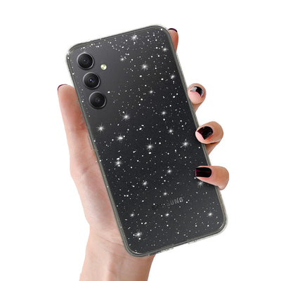 Husa Crystal Glitter pentru Samsung Galaxy A34 5G Argintiu