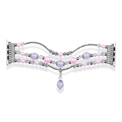Curea Bracelet Loop pentru Apple Watch 42/44/45 Design 4 Argintiu-Mov