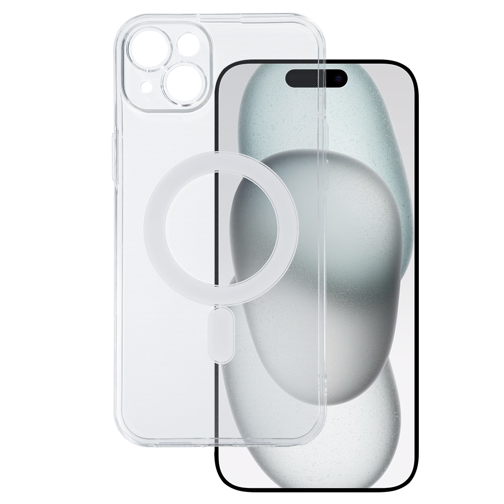 Husa TEL Protect Magsilicone pentru iPhone 15 Plus Transparent
