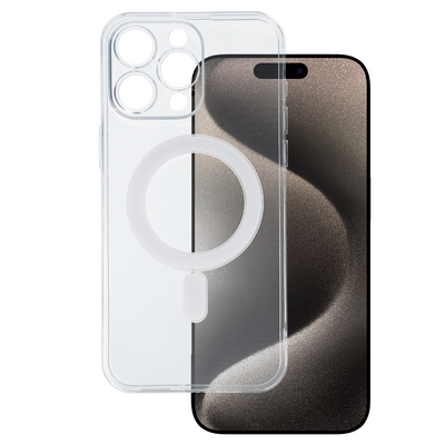 Husa TEL Protect Magsilicone pentru iPhone 15 Pro Max Transparent