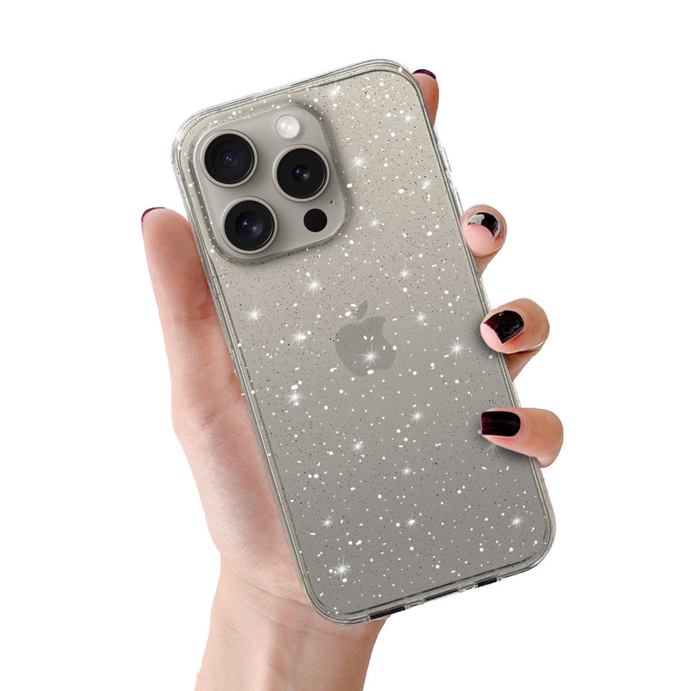 Husa Crystal Glitter pentru iPhone 15 Pro Max Argintiu