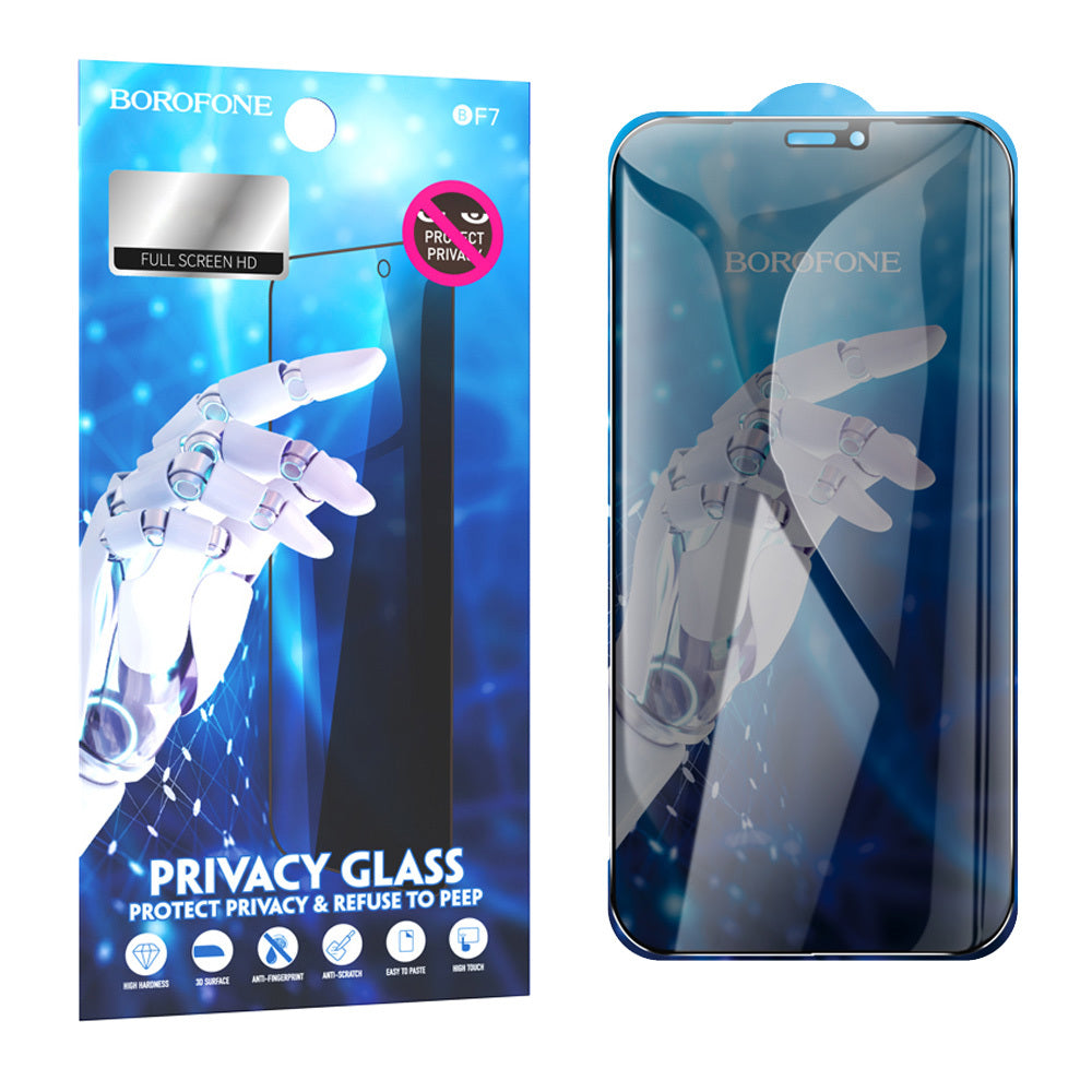 Folie Borofone sticla BF7 Diamond Armor ecran complet Anti-spy pentru iPhone 12 Pro Max - 10 Pieces