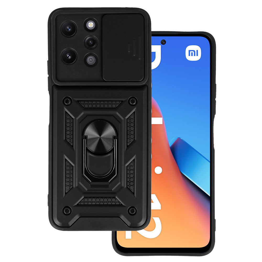 Husa Slide Camera Armor pentru Xiaomi Redmi 12 Negru