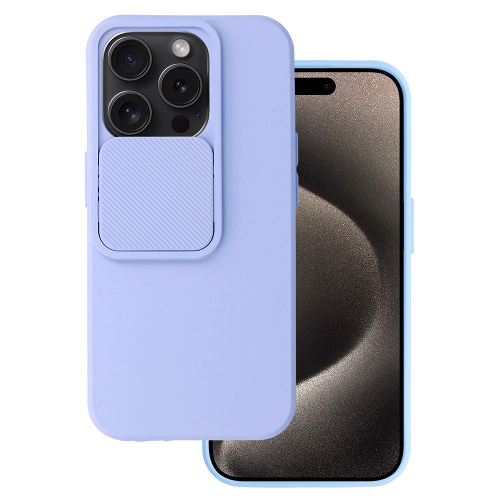 Husa Camshield Soft pentru iPhone 15 Pro Mov deschis