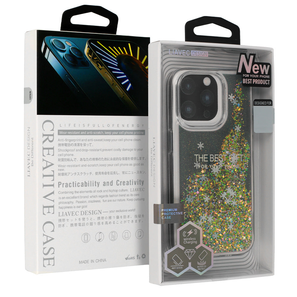 Husa Snowflake Series pentru iPhone 15 Pro Negru