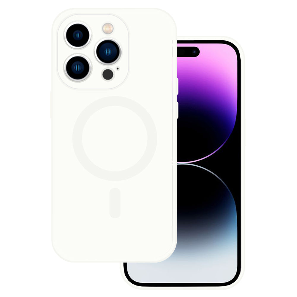 Husa TEL Protect Magsilicone pentru iPhone 14 Alb