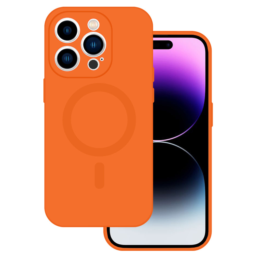 Husa TEL Protect Magsilicone pentru iPhone 14 Portocaliu