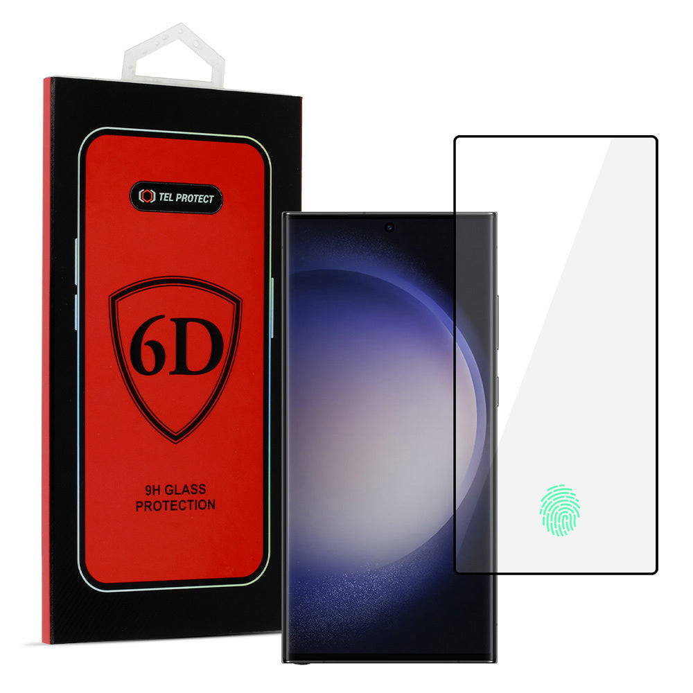 Folie Tel Protect Full Glue 6D sticla pentru Samsung Galaxy S23 Ultra Negru (cu Fingerprint Unlock)
