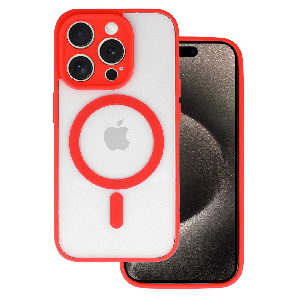 Husa Acrylic Color Magsafe pentru iPhone 15 Pro Max Rosu