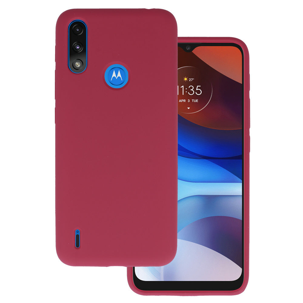 Husa Silicone Lite pentru Motorola Moto E7 Power/E7i Power Burgundy