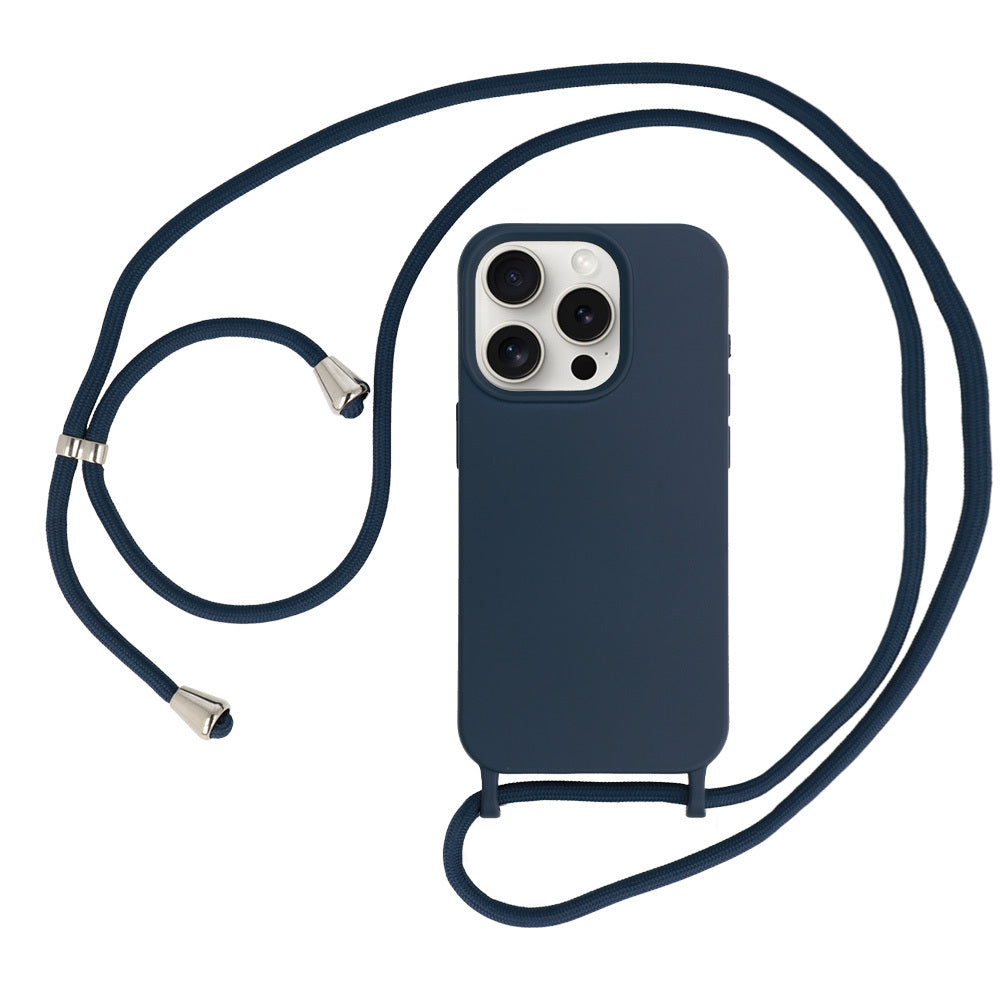 Husa Curea Silicone pentru iPhone 15 Plus Design 1 Navy
