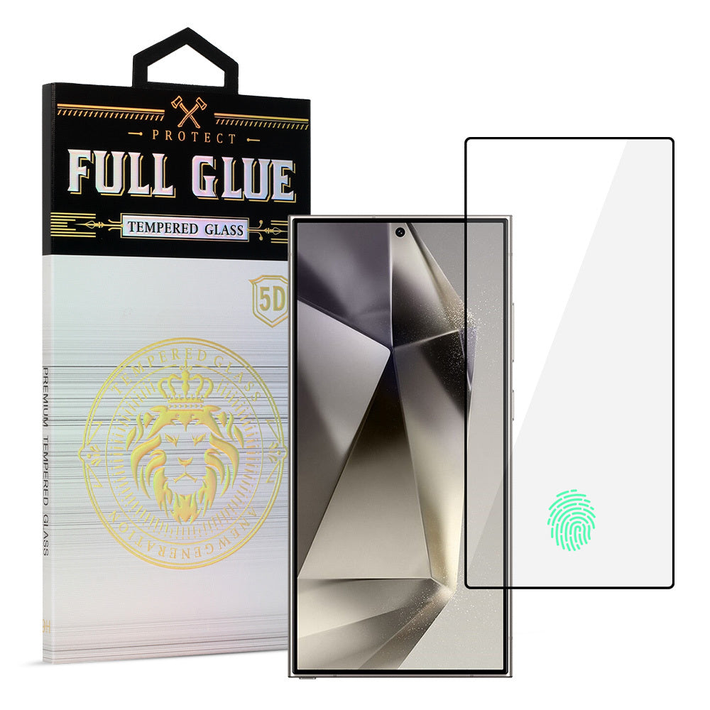 Folie sticla Hard Full Glue 5D pentru Samsung Galaxy S24 Ultra Negru (cu Fingerprint Unlock)