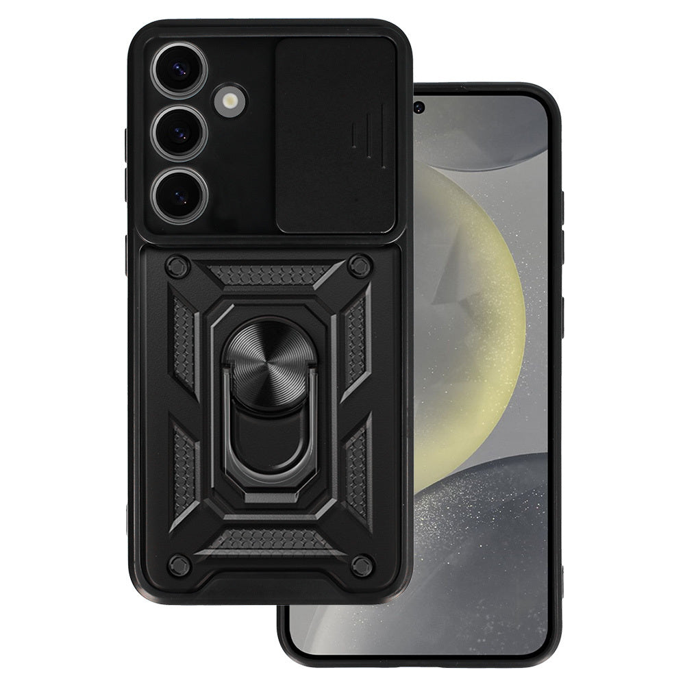Husa Slide Camera Armor pentru Samsung Galaxy A35 Negru