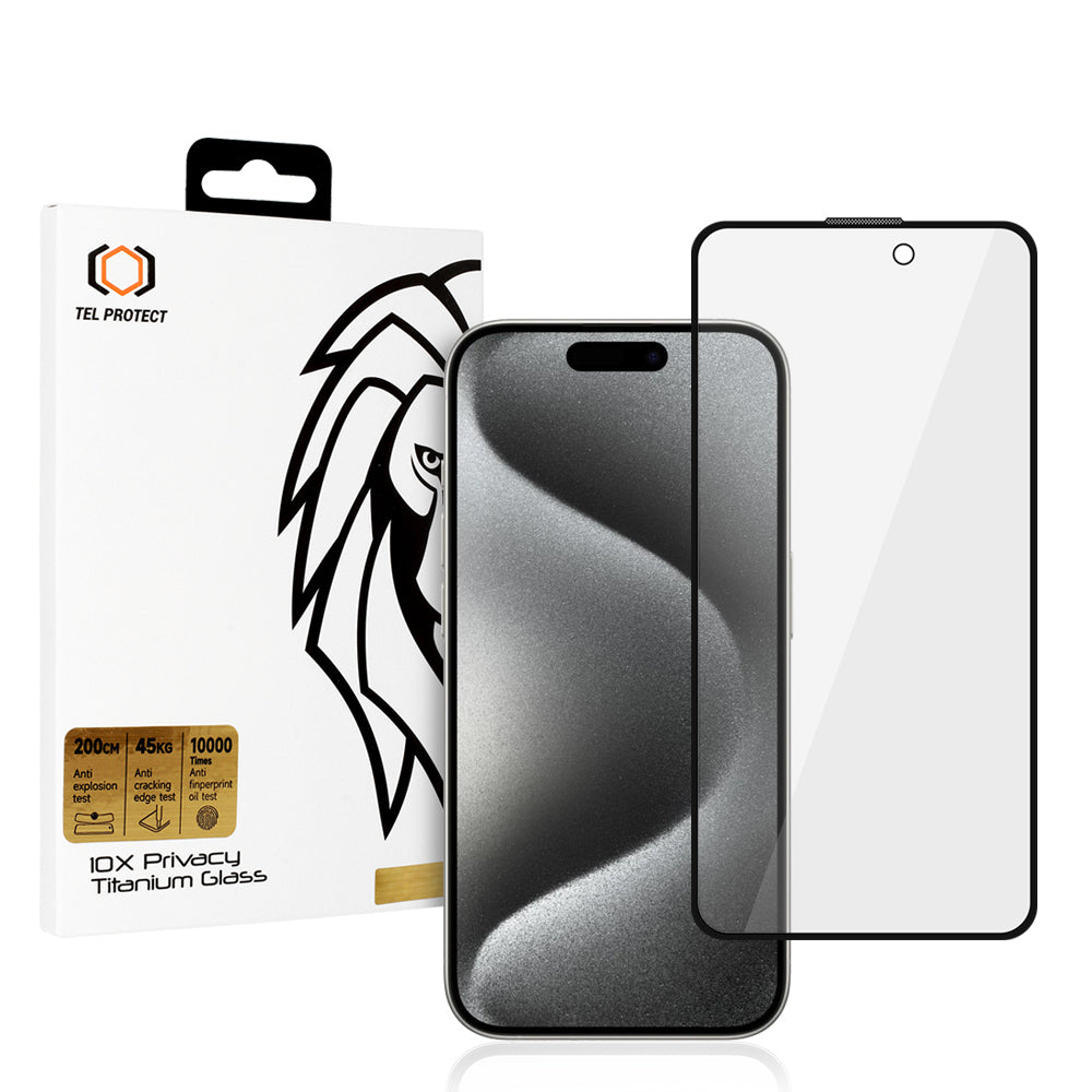 Folie sticla Tel Protect 10X Privacy Titanium pentru iPhone 15 Pro