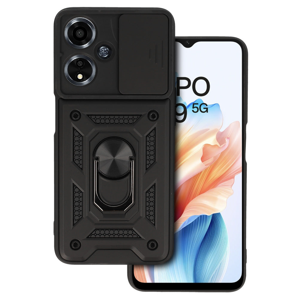 Husa Slide Camera Armor pentru Oppo A59 Negru