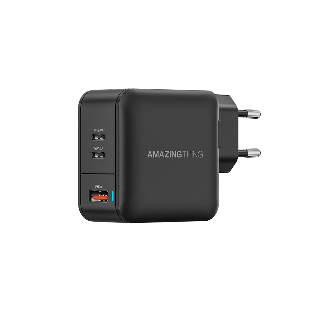 Incarcator priza Amazing Thing Thunder Pro Gan Euth66w - USB + 2xType C - PD 66W Negru