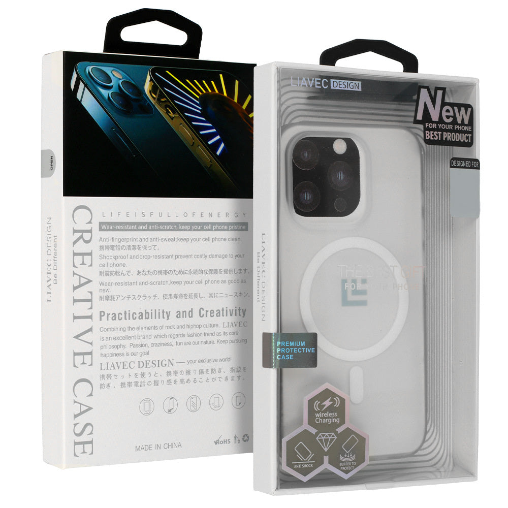 Husa Warframe Magsafe Series pentru iPhone 15 Plus Alb