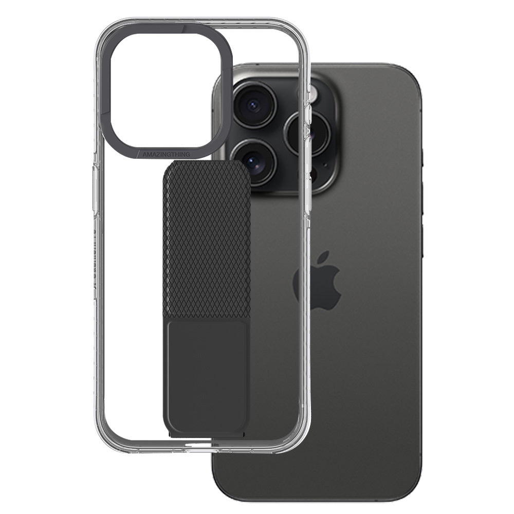 Husa Amazing Thing Titan Pro Suport 10FT Ip156.7pthbk pentru iPhone 15 Pro Max Negru cu Stand