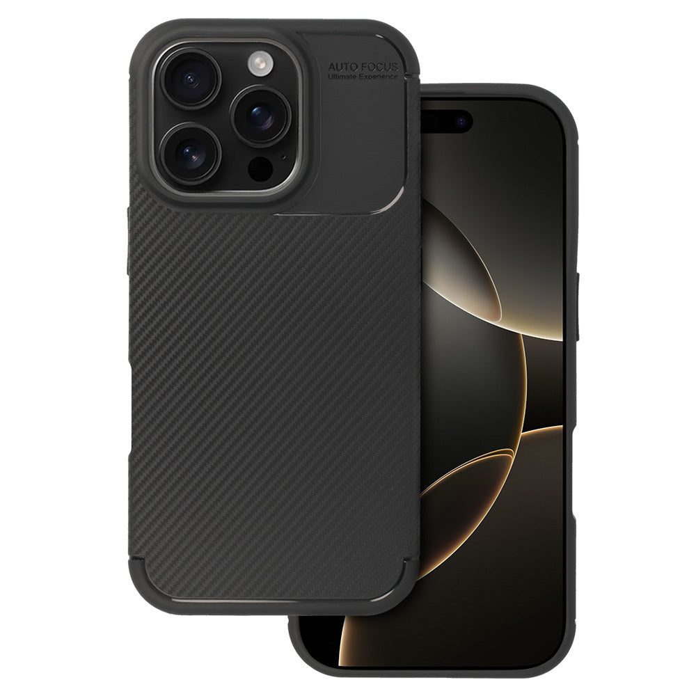 Husa Tel Protect Carbon Elite pentru iPhone 16 Pro Negru