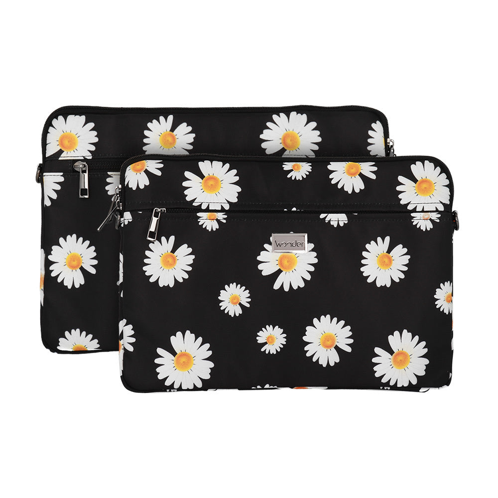 Husa laptop Wonder 15-16 Inches Negru Daisies