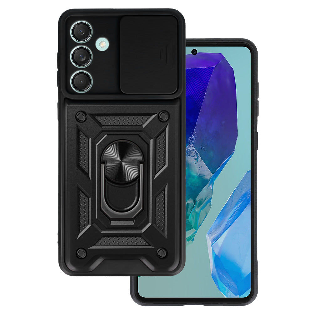 Husa Slide Camera Armor pentru Samsung Galaxy M55 5G Negru