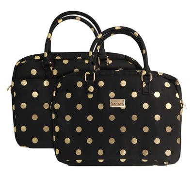 Husa Wonder Briefcase Laptop 17 Inches Auriu Polka-dot