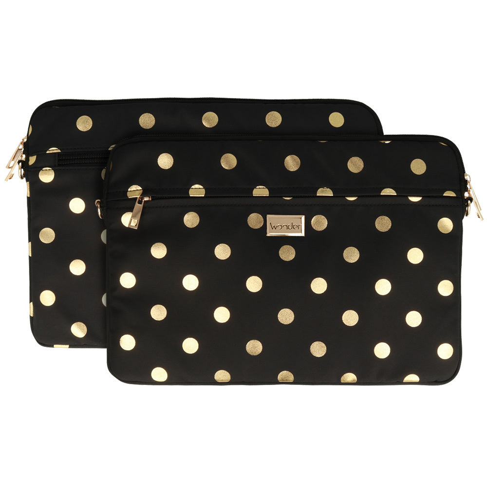 Husa laptop Wonder 13-14 Inches Auriu Polka-dot