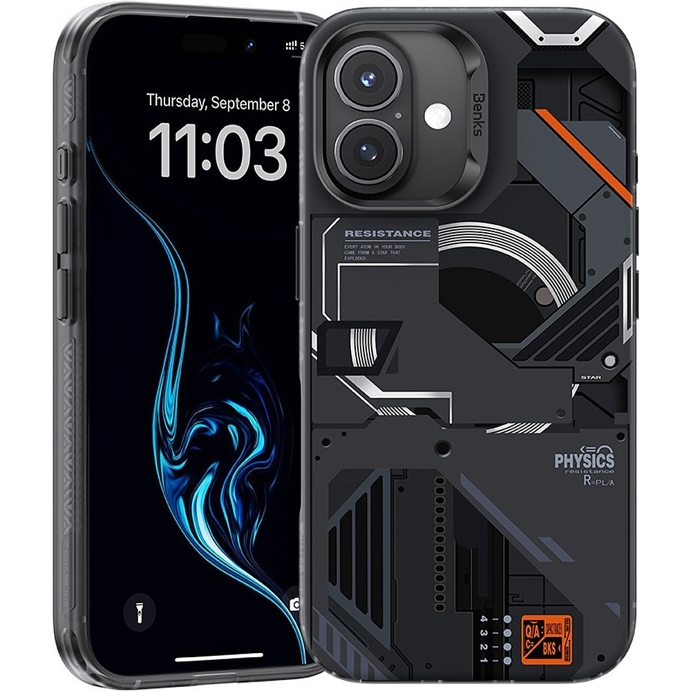 Husa Benks Magnetic Mecha Series pentru iPhone 16 Plus Negru