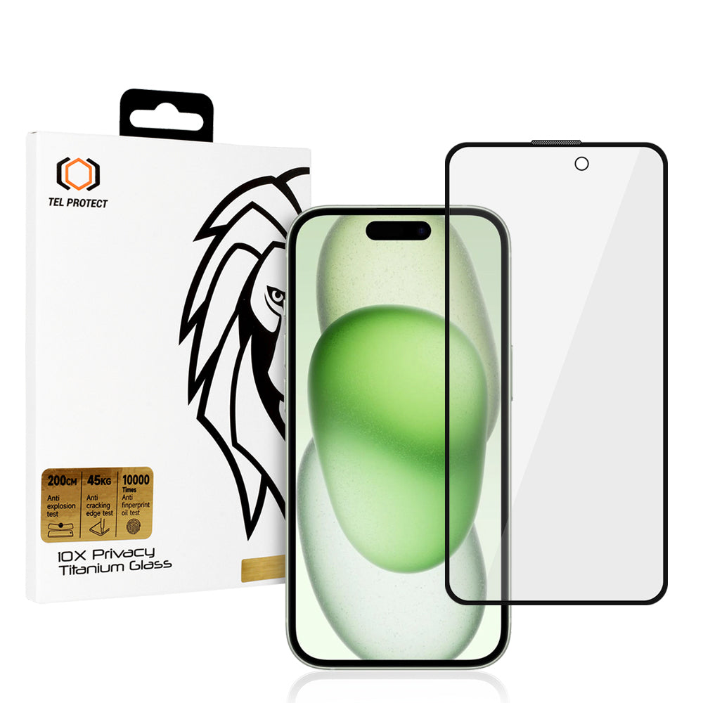 Folie sticla Tel Protect 10X Privacy Titanium pentru iPhone 16 Plus/15 Plus