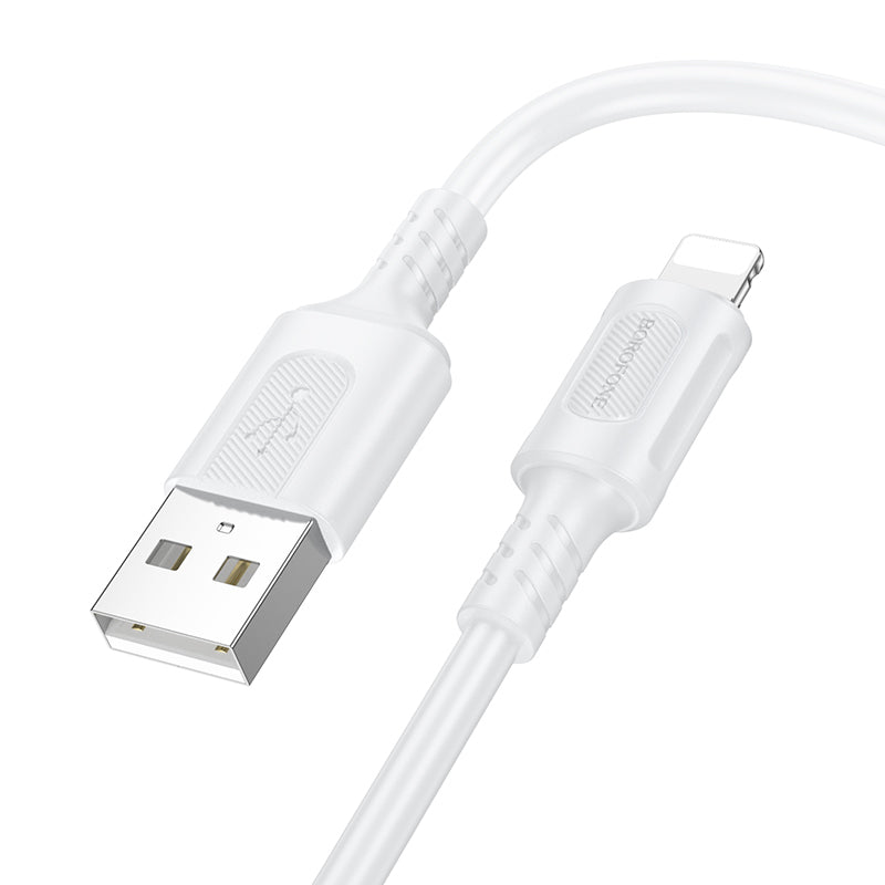 Cablu Borofone Bx111 Feliz - USB To Lightning - 2,4A 1 Metre Alb