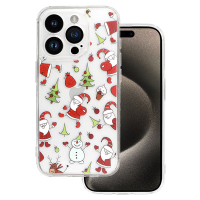 Husa TEL Protect Christmas Transparent pentru iPhone 13 Pro Design 1