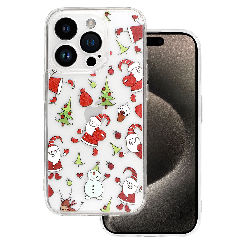 Husa TEL Protect Christmas Transparent pentru iPhone 16 Pro Design 1