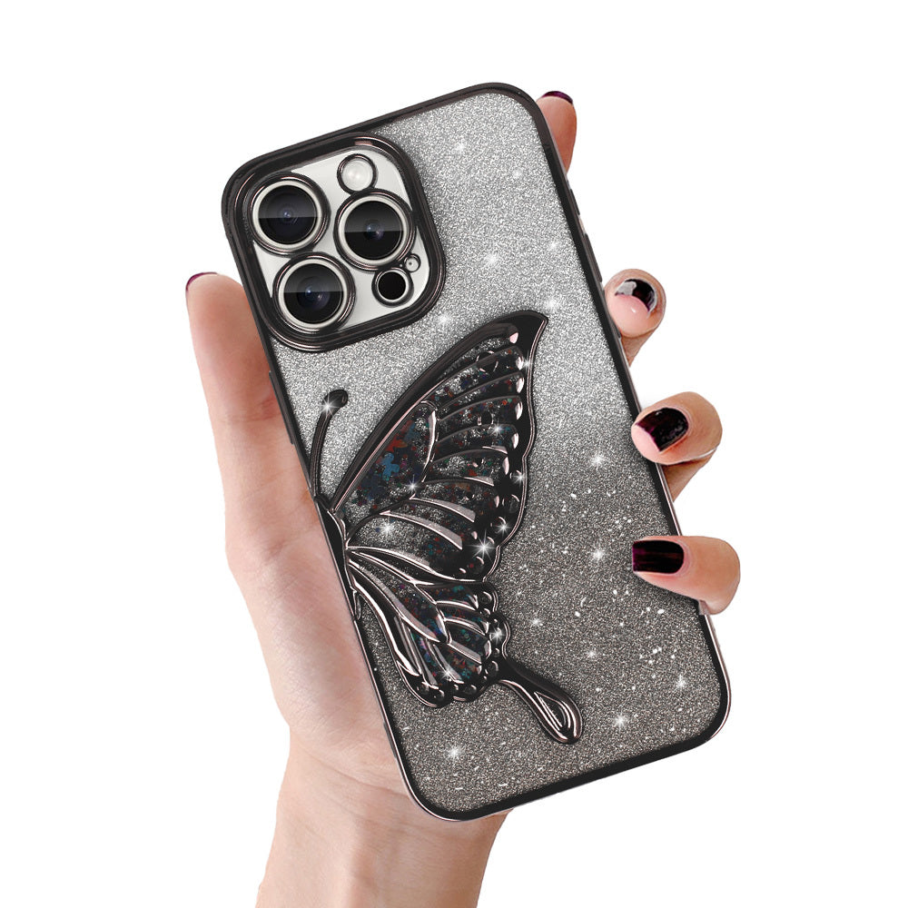 Husa Tel Protect Butterfly Water pentru iPhone 16 Plus Negru