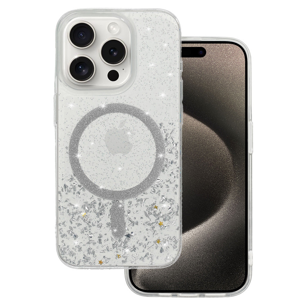 Husa Tel Protect Moonlite Magsafe pentru iPhone 15 Pro Max Argintiu Transparent