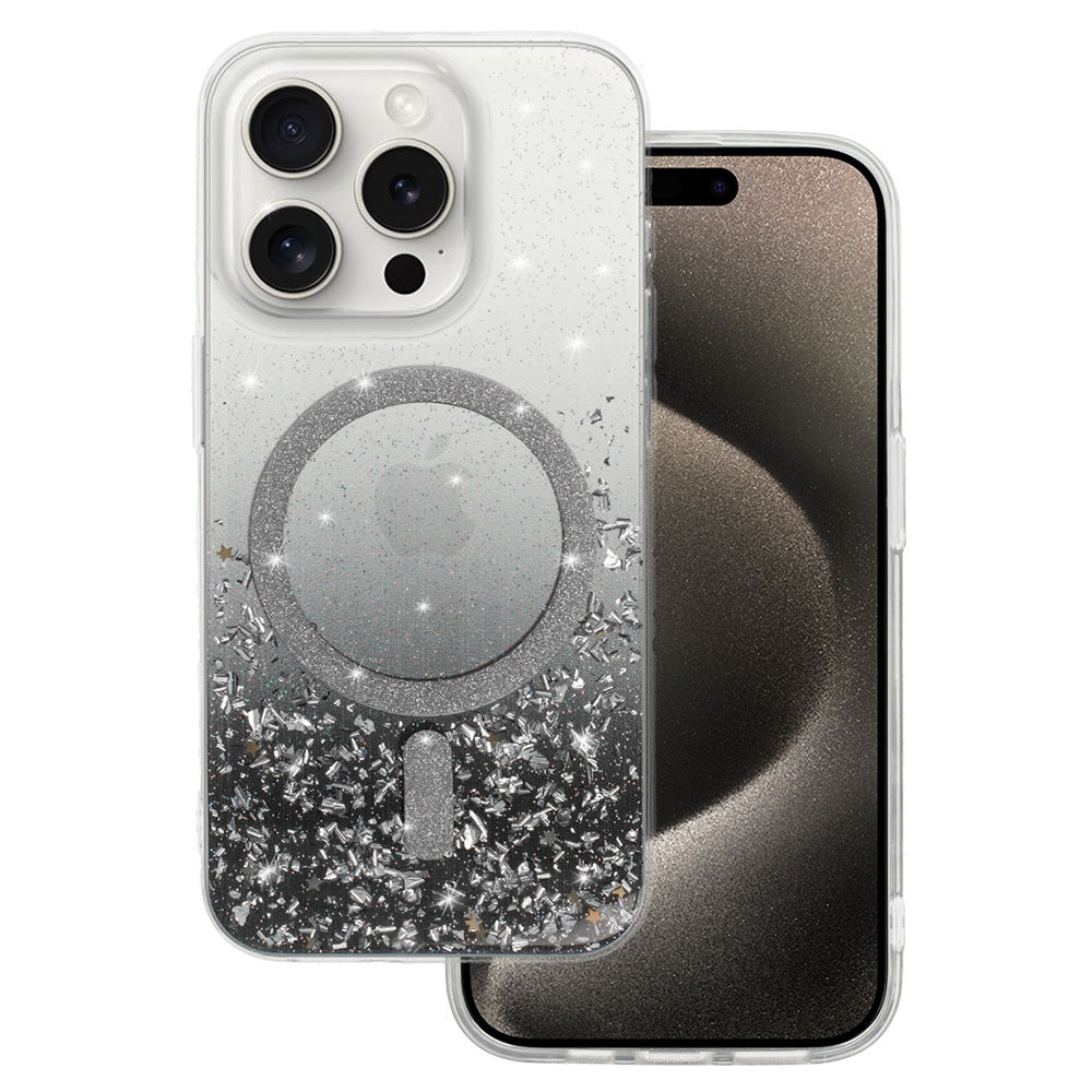 Husa Tel Protect Moonlite Magsafe pentru iPhone 16 Pro Negru Transparent