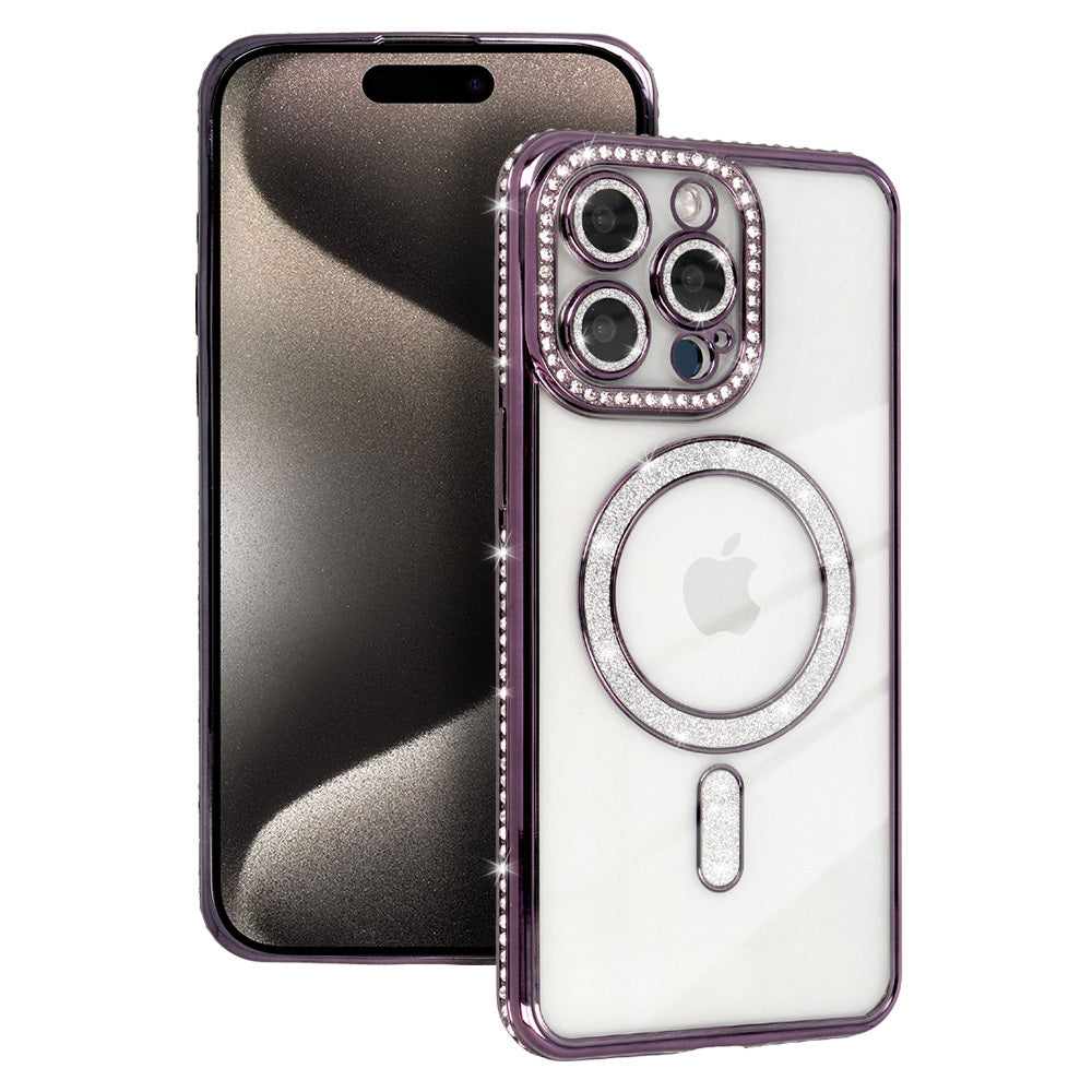 Husa Bling Magsafe pentru iPhone 15 Pro Mov