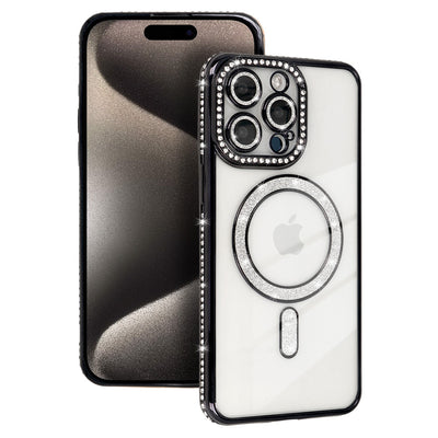 Husa Bling Magsafe pentru iPhone 16 Negru