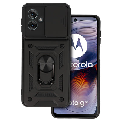 Husa Slide Camera Armor pentru Motorola Moto G55 5G Negru