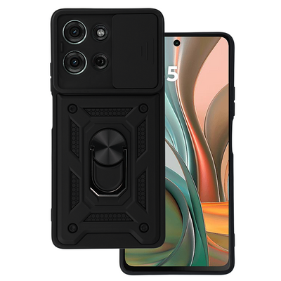 Husa Slide Camera Armor pentru Motorola Moto G75 5G Negru